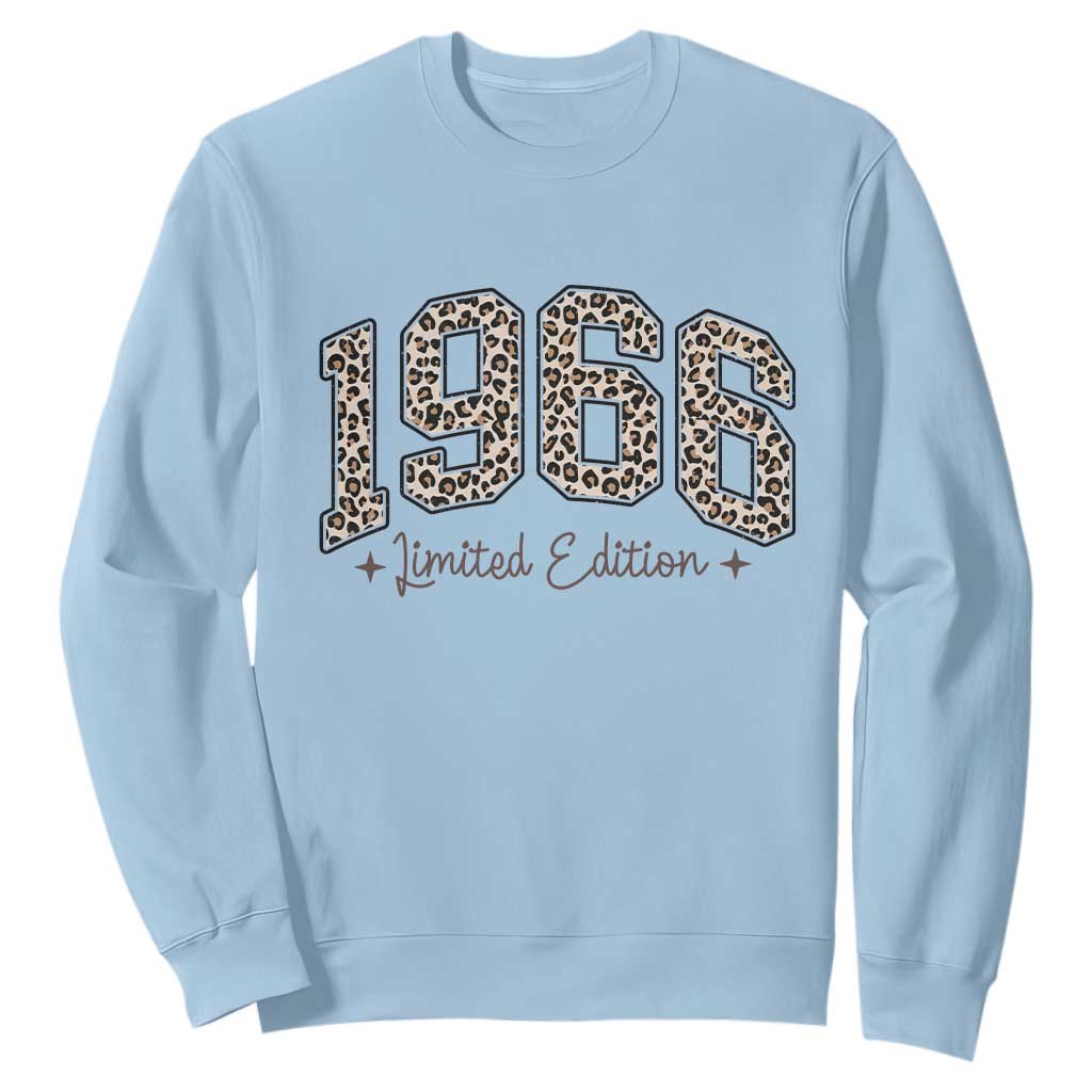 1966 Retro Birthday Sweatshirt 60 Year Old Leopard 60th Birthday Gifts For Women TS10 Light Blue Print Your Wear
