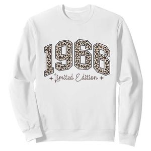 1966 Retro Birthday Sweatshirt 60 Year Old Leopard 60th Birthday Gifts For Women TS10 White Print Your Wear