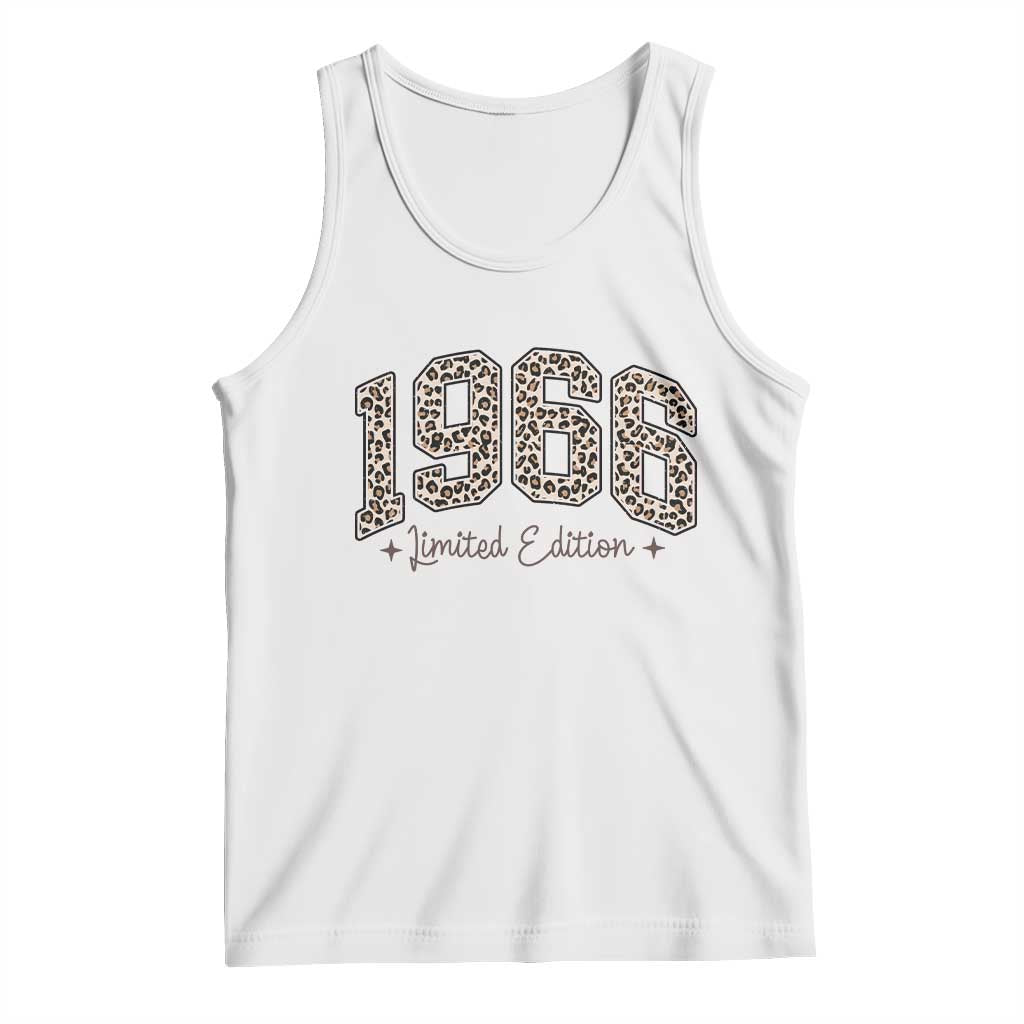1966 Retro Birthday Tank Top 60 Year Old Leopard 60th Birthday Gifts For Women TS10 White Print Your Wear