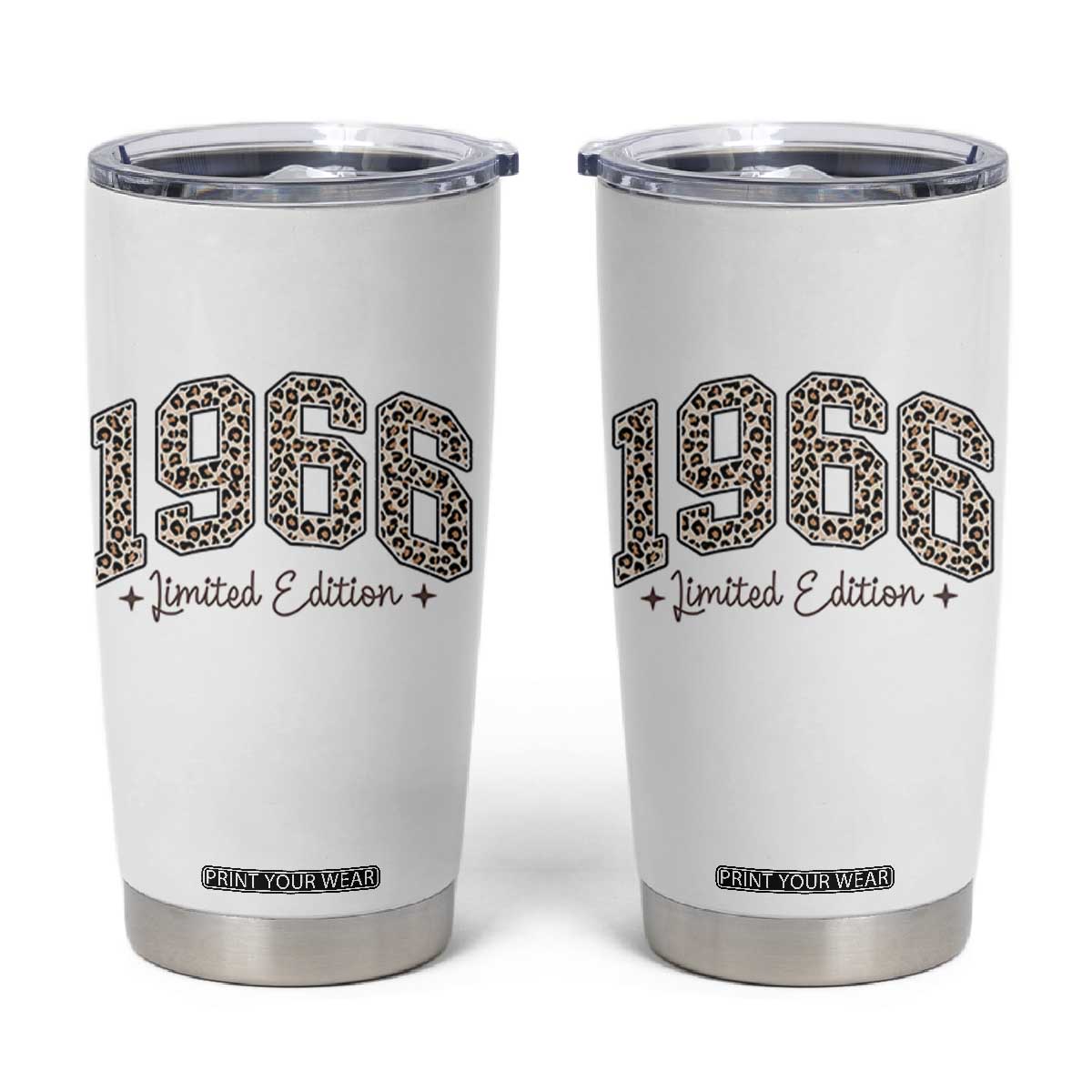 1966 Retro Birthday Tumbler Cup 60 Year Old Leopard 60th Birthday Gifts For Women TS10 White Print Your Wear