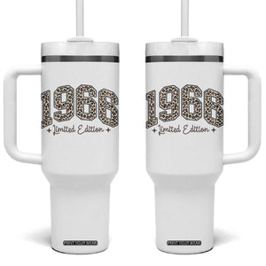 1966 Retro Birthday Tumbler With Handle 60 Year Old Leopard 60th Birthday Gifts For Women TS10 One Size: 40 oz White Print Your Wear