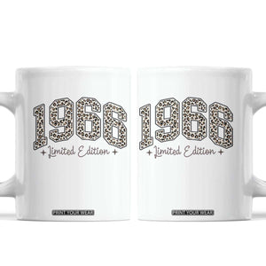1966 Retro Birthday Coffee Mug 60 Year Old Leopard 60th Birthday Gifts For Women TS10 White Print Your Wear