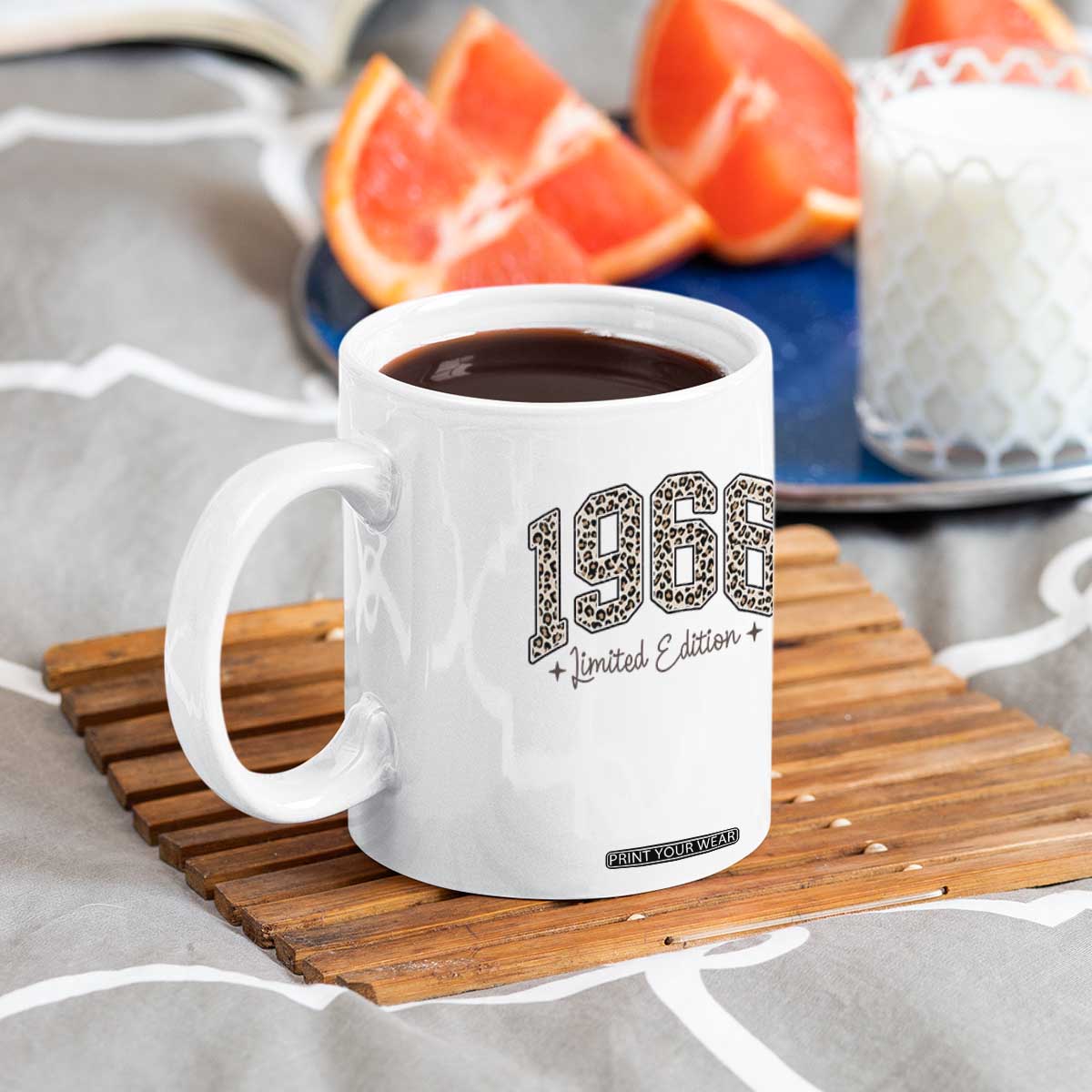 1966 Retro Birthday Coffee Mug 60 Year Old Leopard 60th Birthday Gifts For Women TS10 Print Your Wear