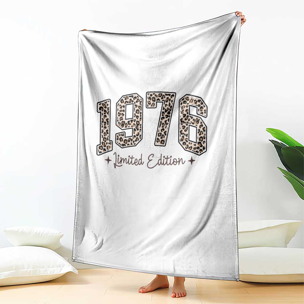 1976 Retro Birthday Throw Blanket 50 Year Old Leopard 50th Birthday Gifts For Women TS10 Print Your Wear