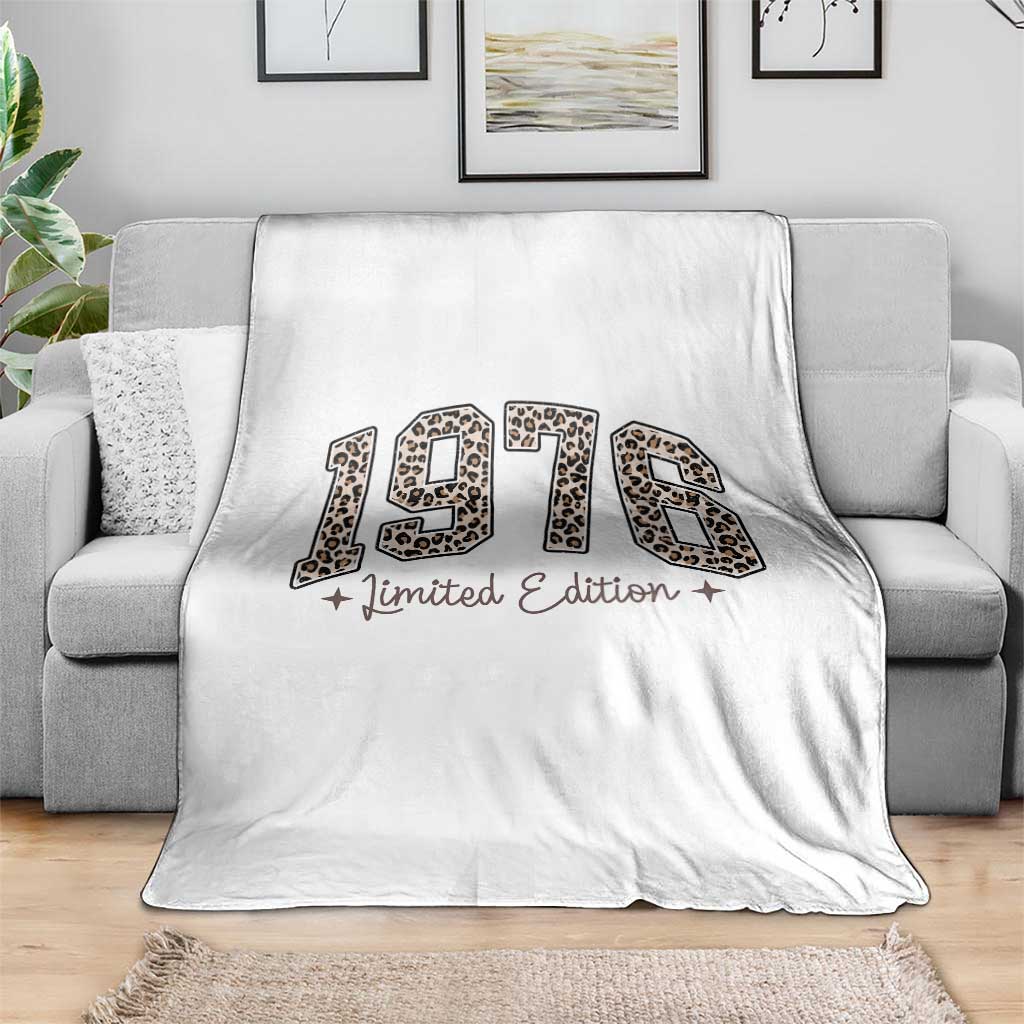 1976 Retro Birthday Throw Blanket 50 Year Old Leopard 50th Birthday Gifts For Women TS10 Print Your Wear
