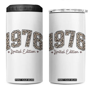 1976 Retro Birthday 4 in 1 Can Cooler Tumbler 50 Year Old Leopard 50th Birthday Gifts For Women TS10 One Size: 16 oz White Print Your Wear