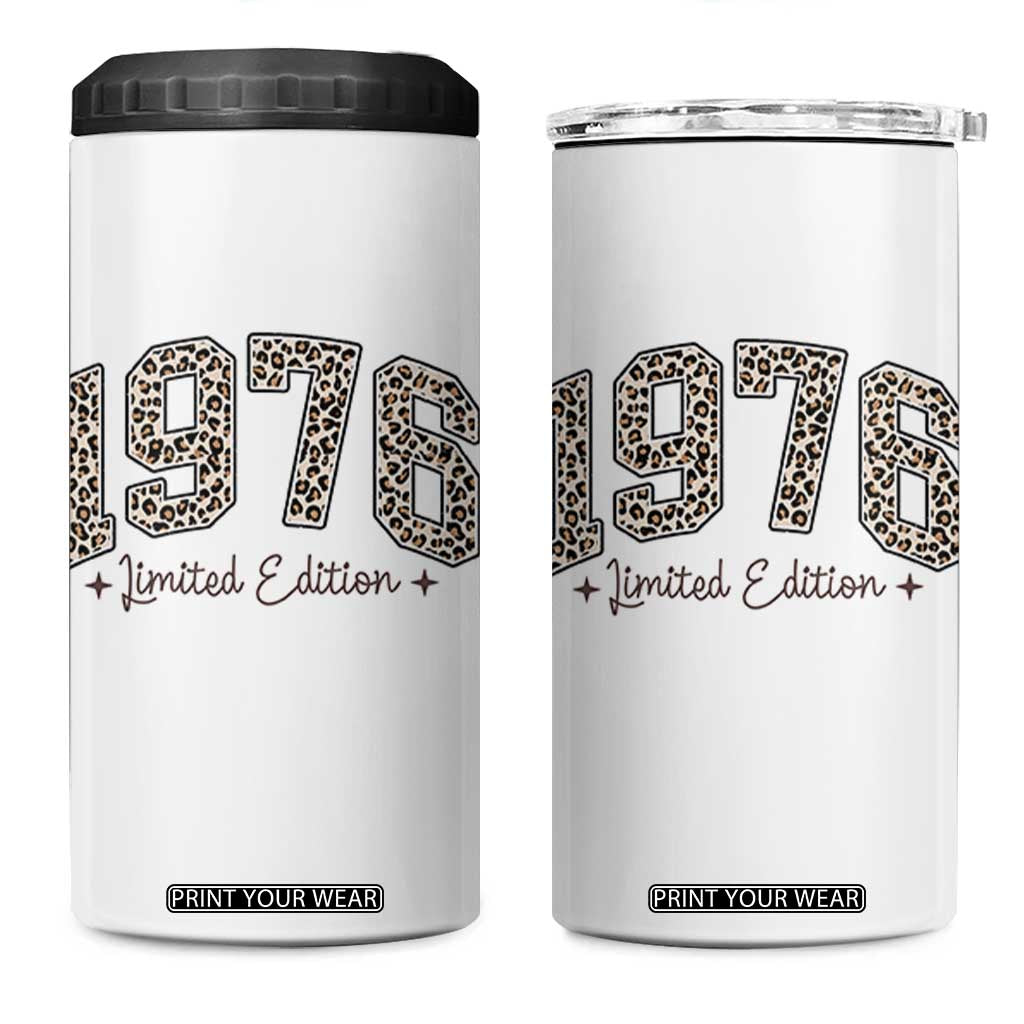 1976 Retro Birthday 4 in 1 Can Cooler Tumbler 50 Year Old Leopard 50th Birthday Gifts For Women TS10 One Size: 16 oz White Print Your Wear
