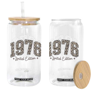 1976 Retro Birthday Glass Can 50 Year Old Leopard 50th Birthday Gifts For Women TS10 Print Your Wear