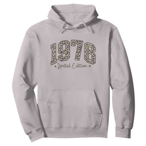 1976 Retro Birthday Hoodie 50 Year Old Leopard 50th Birthday Gifts For Women TS10 Ice Gray Print Your Wear