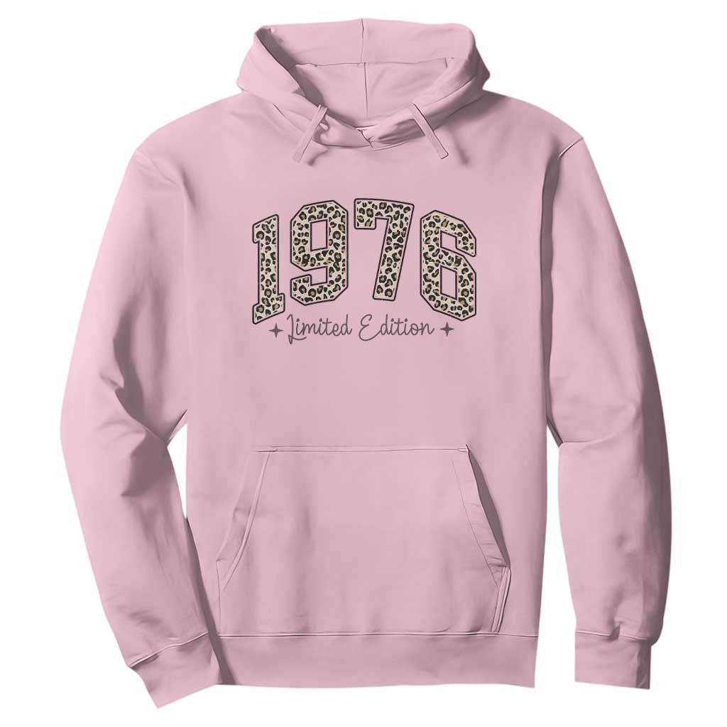 1976 Retro Birthday Hoodie 50 Year Old Leopard 50th Birthday Gifts For Women TS10 Light Pink Print Your Wear