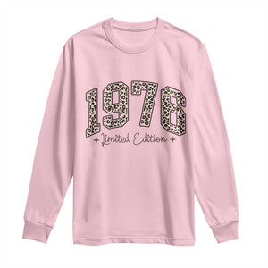 1976 Retro Birthday Long Sleeve Shirt 50 Year Old Leopard 50th Birthday Gifts For Women TS10 Light Pink Print Your Wear
