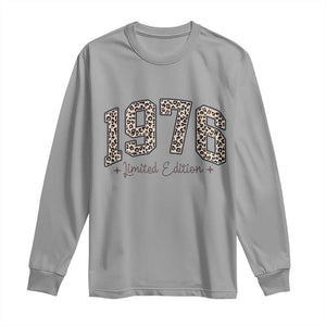 1976 Retro Birthday Long Sleeve Shirt 50 Year Old Leopard 50th Birthday Gifts For Women TS10 Sport Gray Print Your Wear