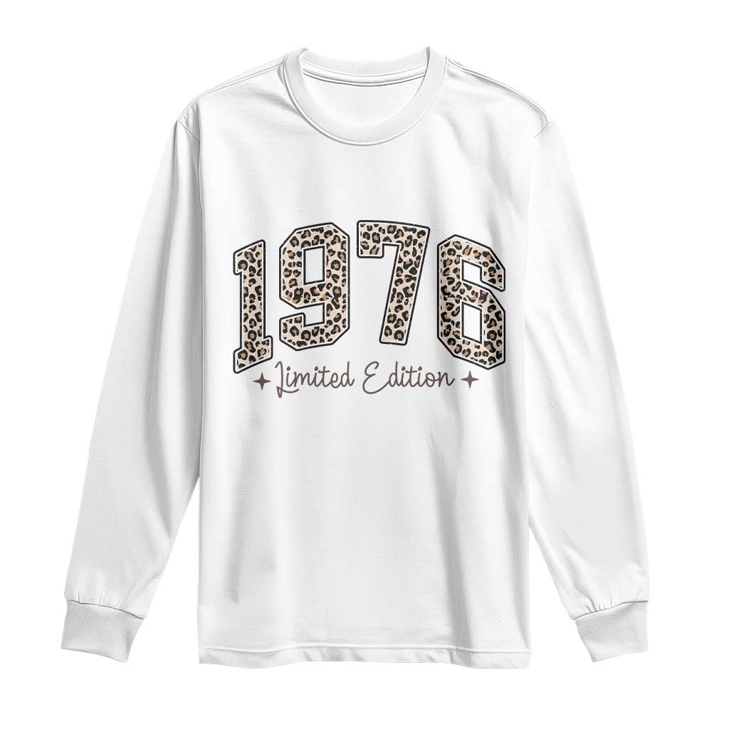 1976 Retro Birthday Long Sleeve Shirt 50 Year Old Leopard 50th Birthday Gifts For Women TS10 White Print Your Wear