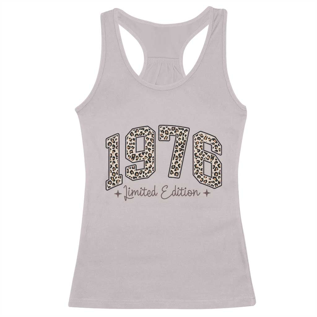1976 Retro Birthday Racerback Tank Top 50 Year Old Leopard 50th Birthday Gifts For Women TS10 Ice Gray Print Your Wear