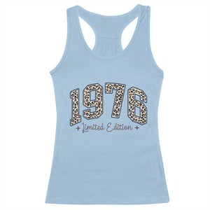 1976 Retro Birthday Racerback Tank Top 50 Year Old Leopard 50th Birthday Gifts For Women TS10 Light Blue Print Your Wear