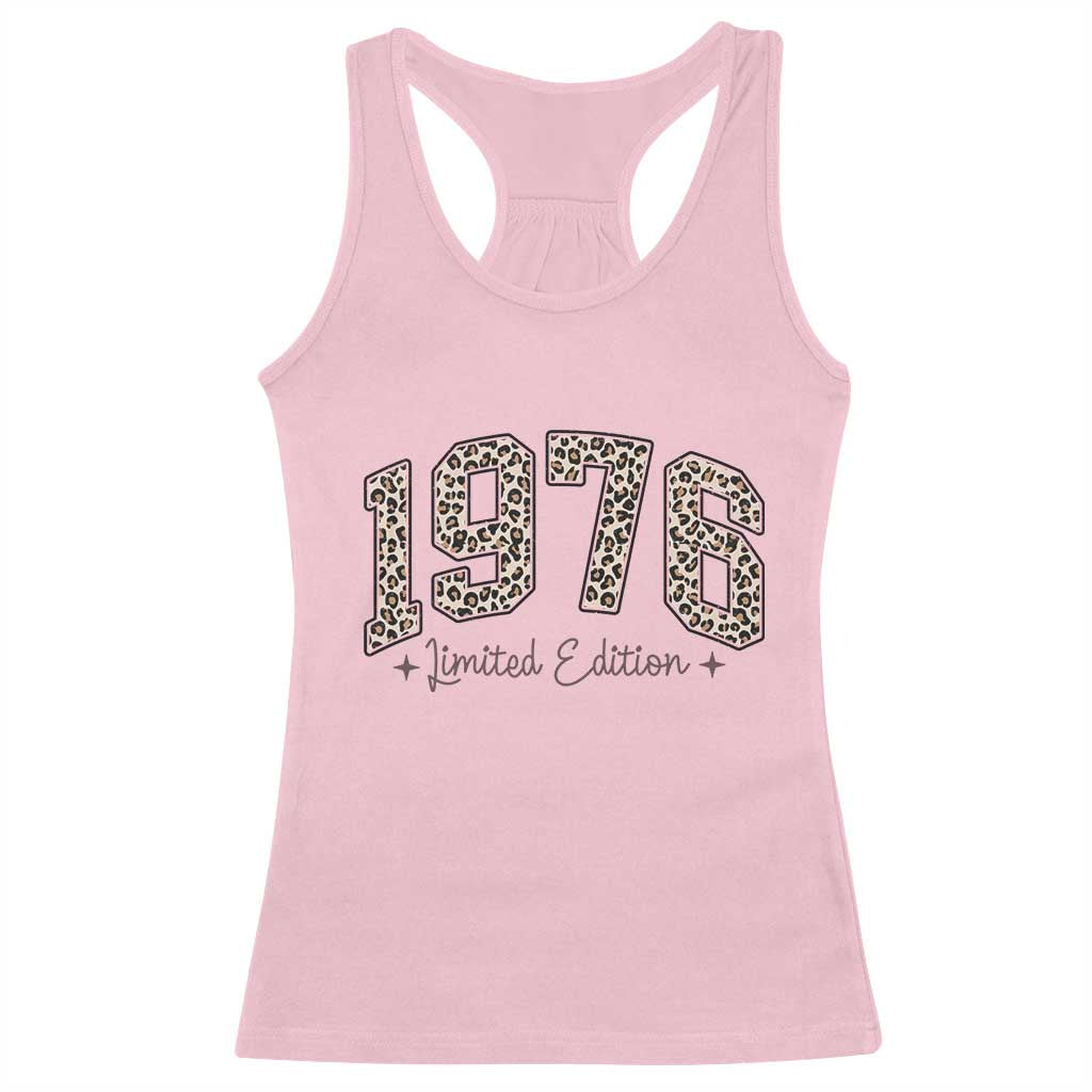 1976 Retro Birthday Racerback Tank Top 50 Year Old Leopard 50th Birthday Gifts For Women TS10 Light Pink Print Your Wear
