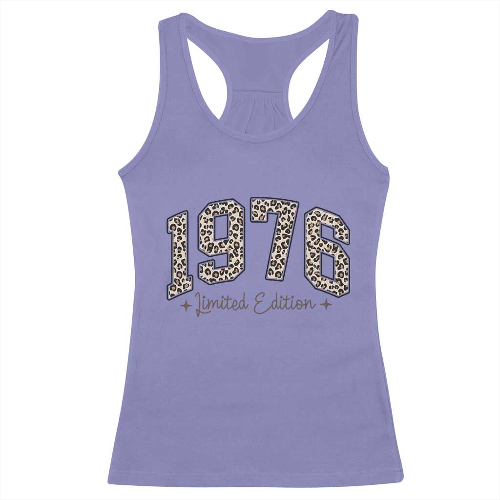 1976 Retro Birthday Racerback Tank Top 50 Year Old Leopard 50th Birthday Gifts For Women TS10 Violet Print Your Wear