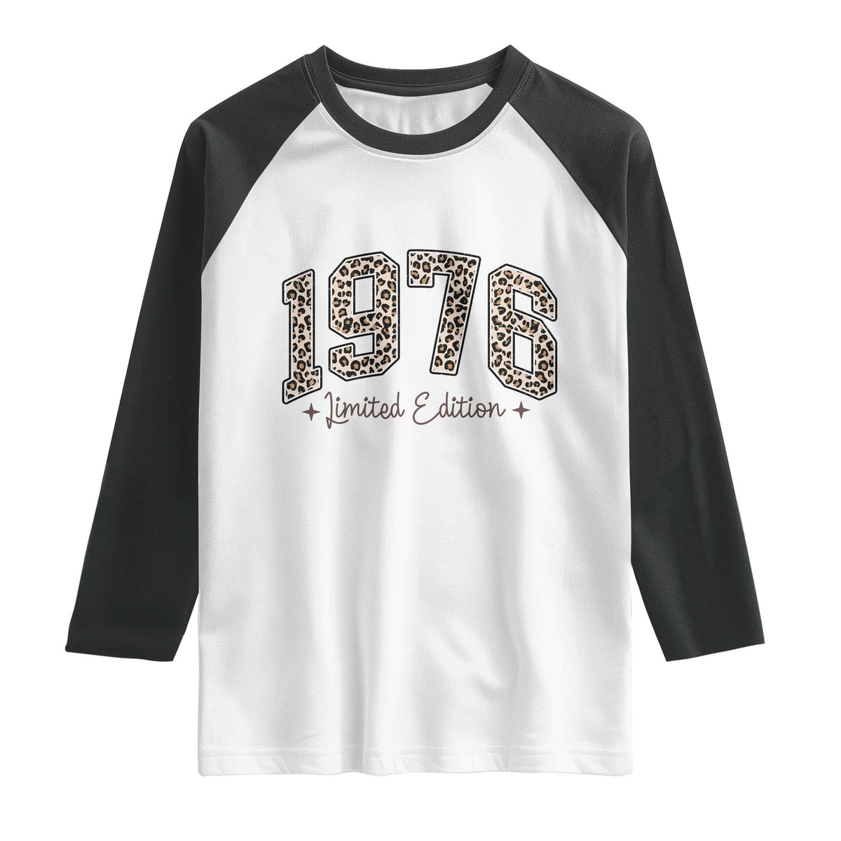 1976 Retro Birthday Raglan Shirt 50 Year Old Leopard 50th Birthday Gifts For Women TS10 White Black Print Your Wear