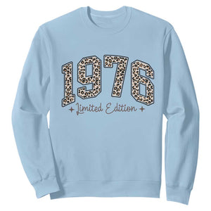 1976 Retro Birthday Sweatshirt 50 Year Old Leopard 50th Birthday Gifts For Women TS10 Light Blue Print Your Wear