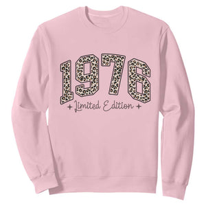 1976 Retro Birthday Sweatshirt 50 Year Old Leopard 50th Birthday Gifts For Women TS10 Light Pink Print Your Wear