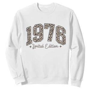 1976 Retro Birthday Sweatshirt 50 Year Old Leopard 50th Birthday Gifts For Women TS10 White Print Your Wear