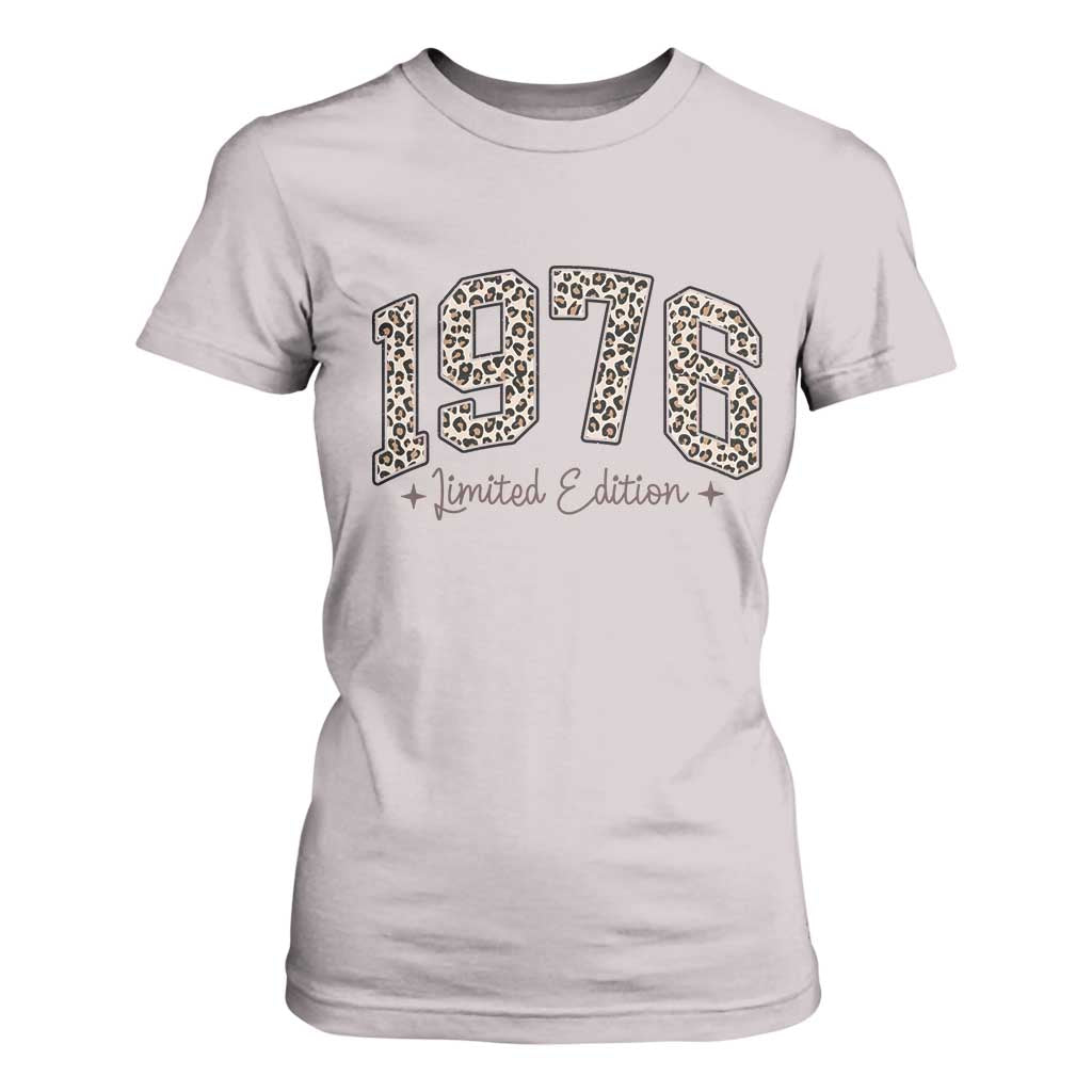 1976 Retro Birthday T Shirt For Women 50 Year Old Leopard 50th Birthday Gifts For Women TS10 Ice Gray Print Your Wear