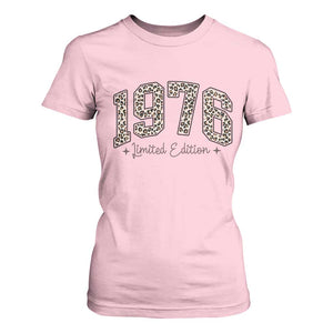 1976 Retro Birthday T Shirt For Women 50 Year Old Leopard 50th Birthday Gifts For Women TS10 Light Pink Print Your Wear