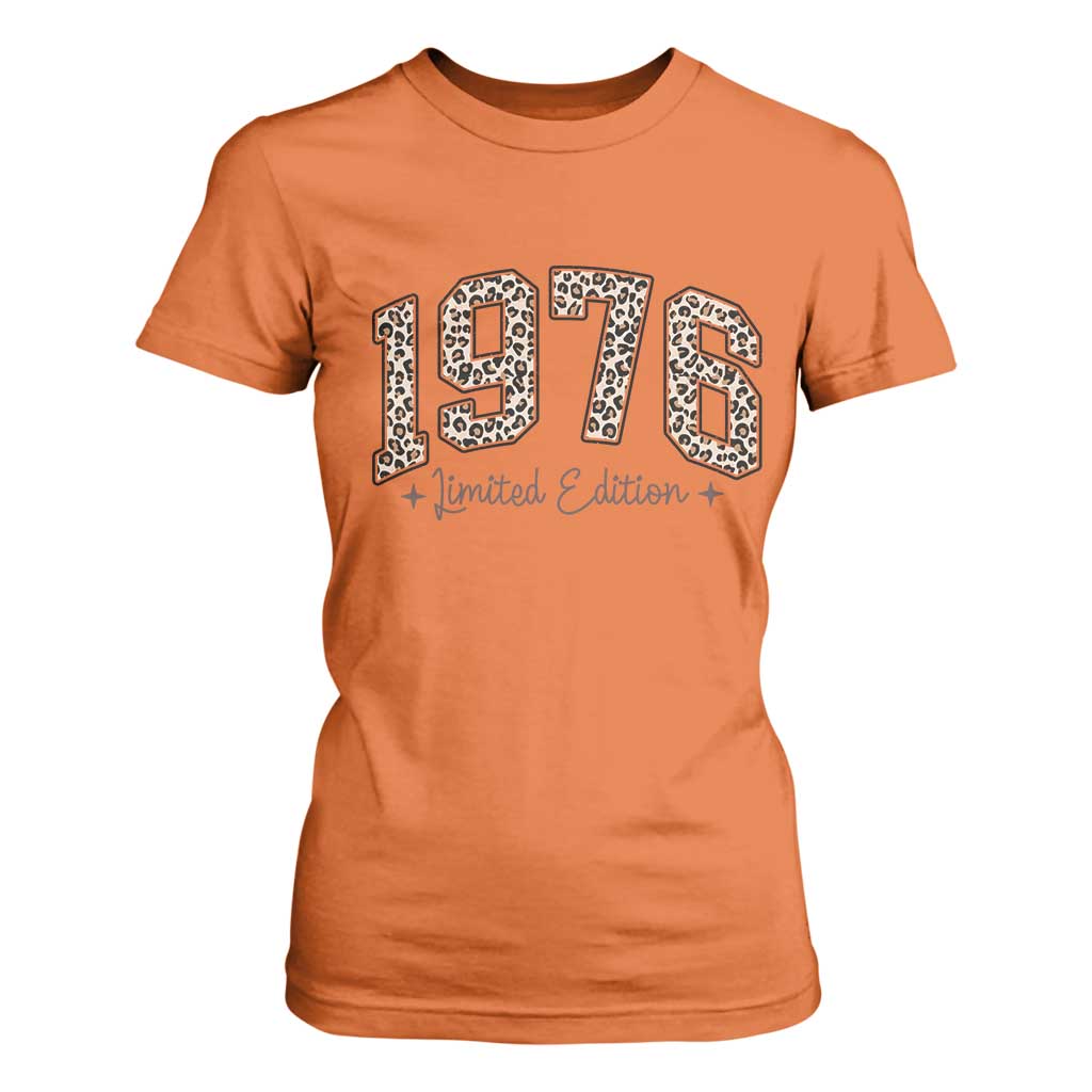 1976 Retro Birthday T Shirt For Women 50 Year Old Leopard 50th Birthday Gifts For Women TS10 Orange Print Your Wear