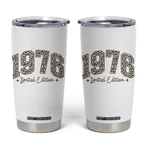1976 Retro Birthday Tumbler Cup 50 Year Old Leopard 50th Birthday Gifts For Women TS10 White Print Your Wear