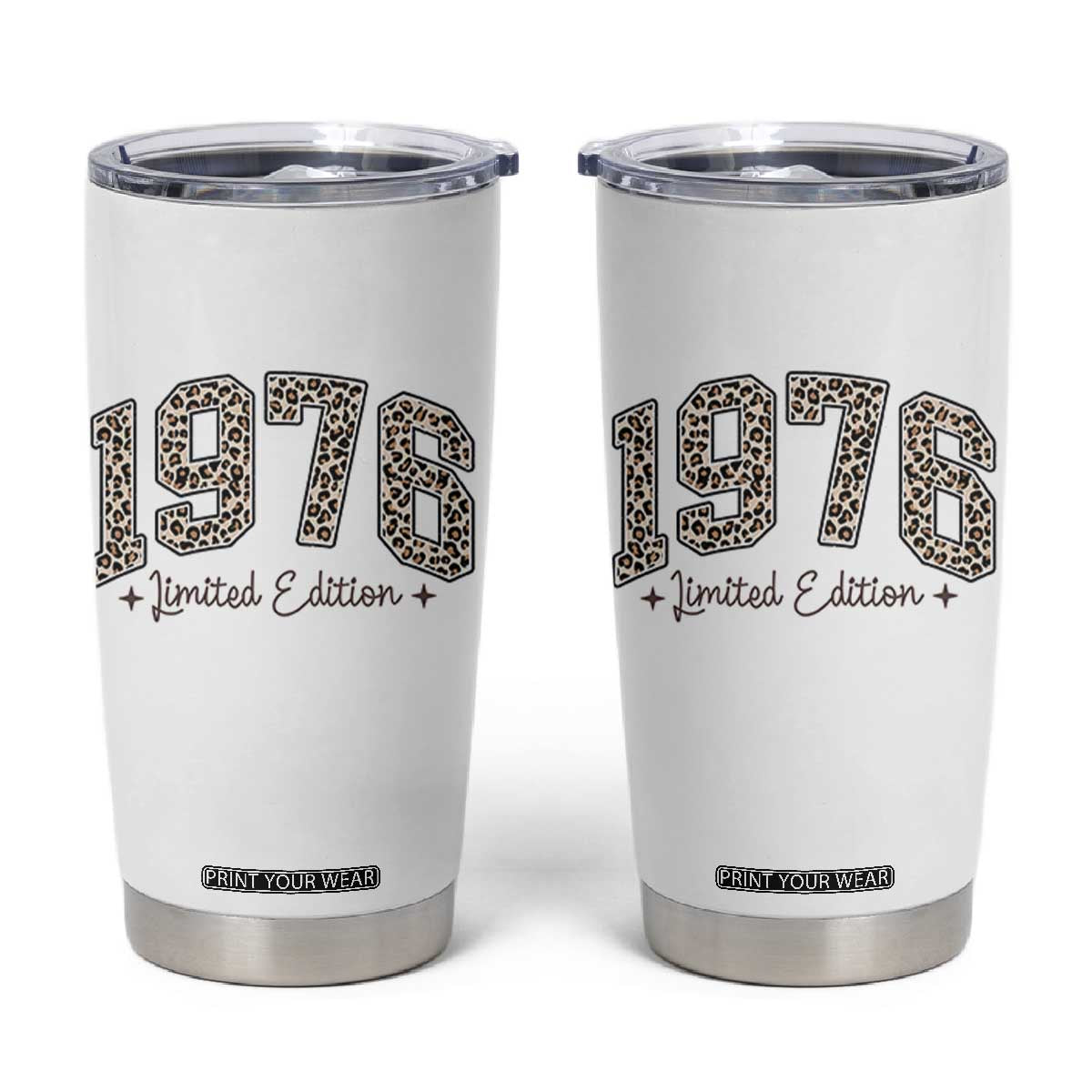 1976 Retro Birthday Tumbler Cup 50 Year Old Leopard 50th Birthday Gifts For Women TS10 White Print Your Wear
