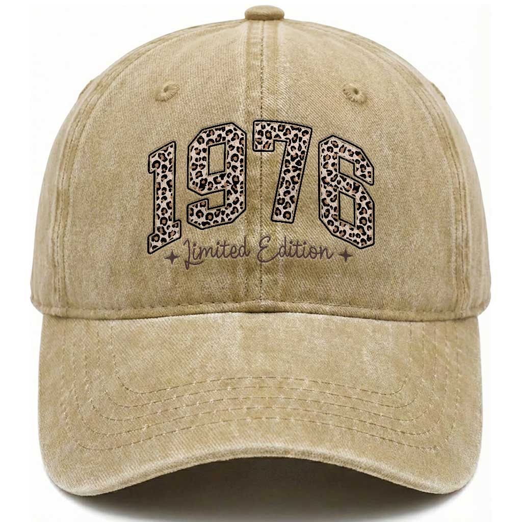 1976 Retro Birthday Washed Cotton Baseball Cap 50 Year Old Leopard 50th Birthday Gifts For Women TS10 Print Your Wear