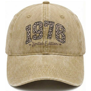1976 Retro Birthday Washed Cotton Baseball Cap 50 Year Old Leopard 50th Birthday Gifts For Women TS10 Print Your Wear