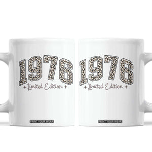 1976 Retro Birthday Coffee Mug 50 Year Old Leopard 50th Birthday Gifts For Women TS10 White Print Your Wear