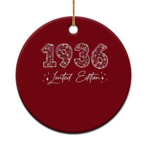 90th Birthday Ceramic Ornament Floral 1936 90 Year Old Birthday Gifts For Women TS10 1pc Red Print Your Wear