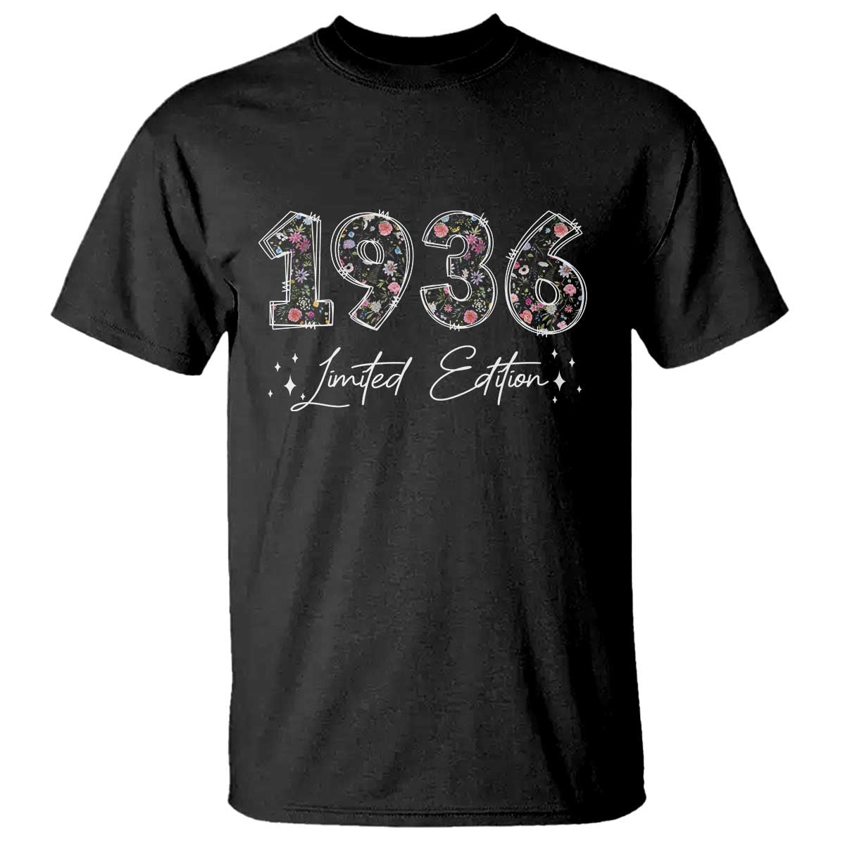 90th Birthday T Shirt Floral 1936 90 Year Old Birthday Gifts For Women TS10 Black Print Your Wear