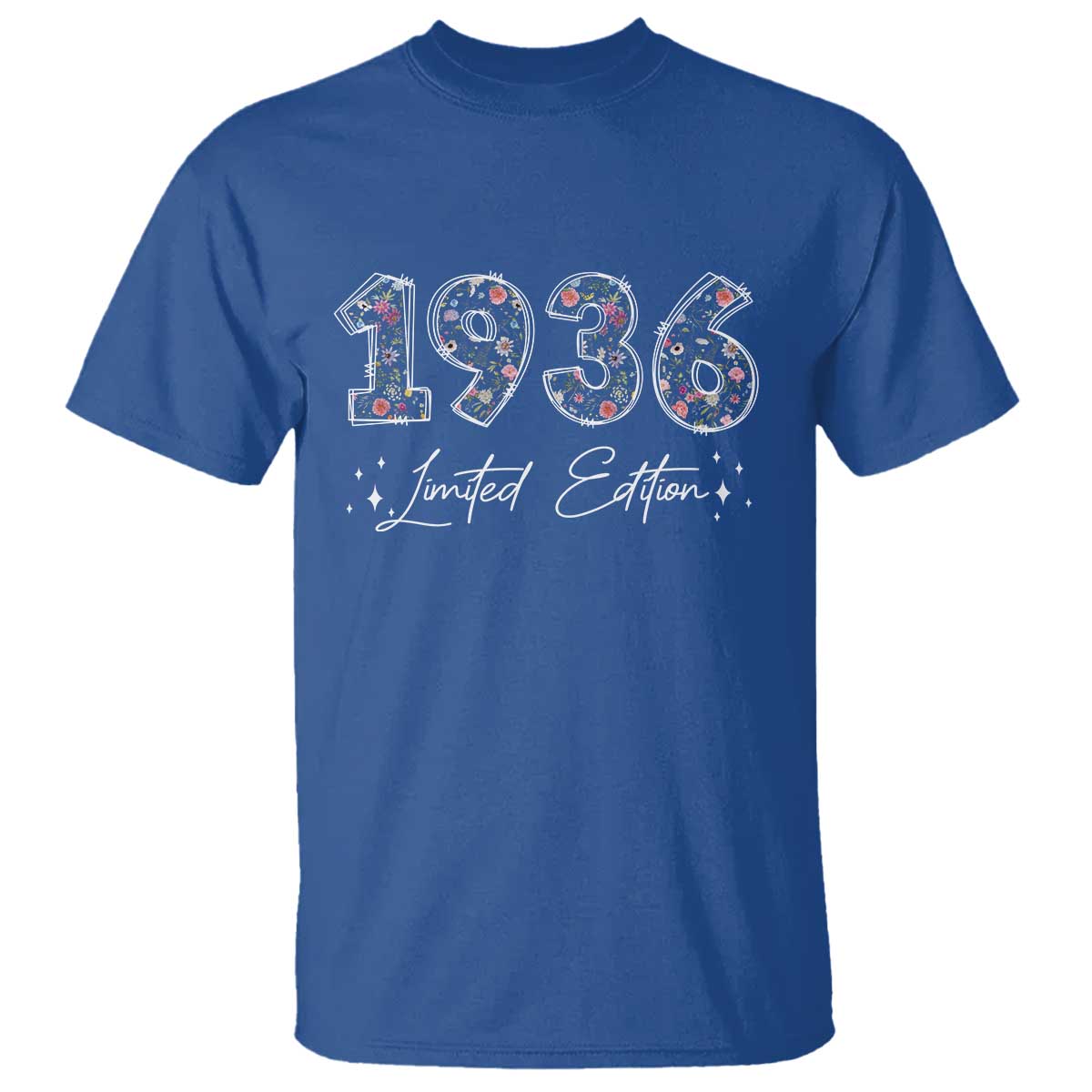 90th Birthday T Shirt Floral 1936 90 Year Old Birthday Gifts For Women TS10 Royal Blue Print Your Wear
