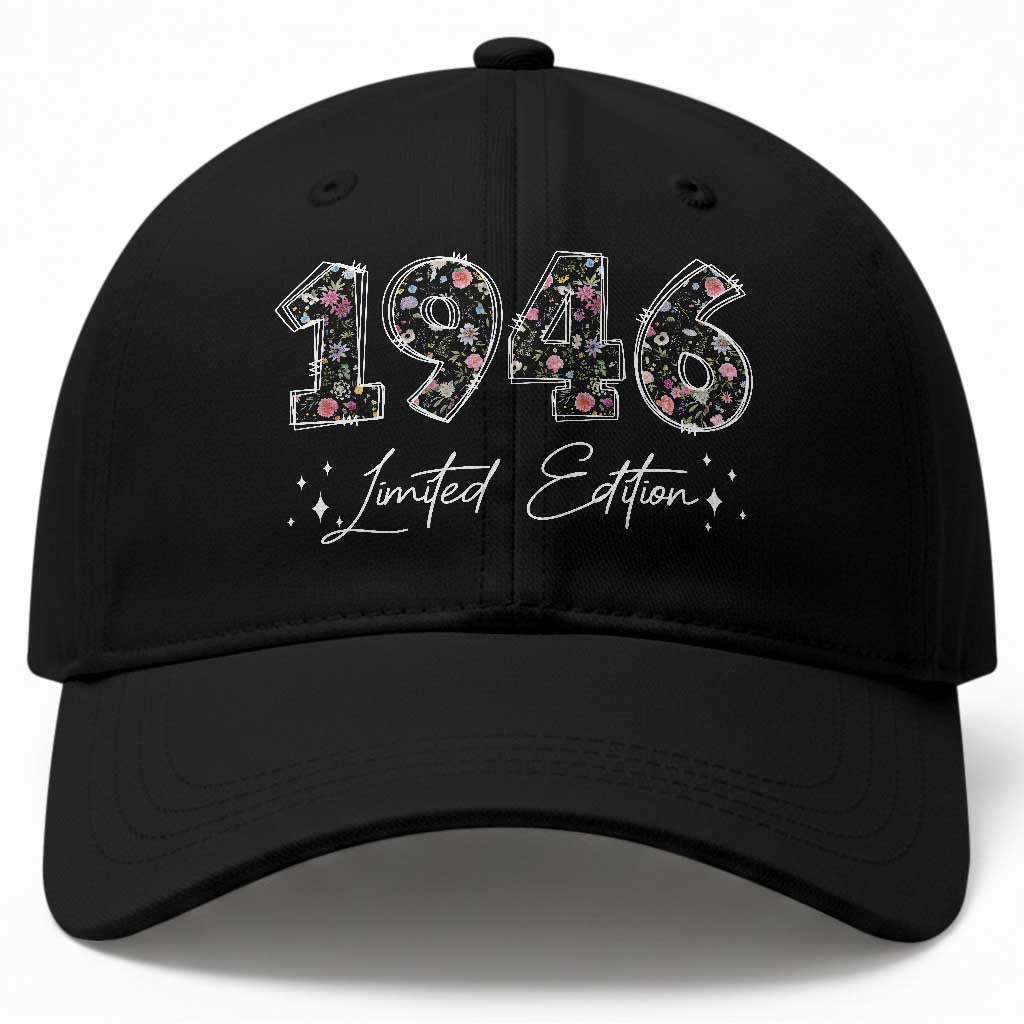 80th Birthday Baseball Cap Floral 1946 80 Year Old Birthday Gifts For Women TS10 Print Your Wear