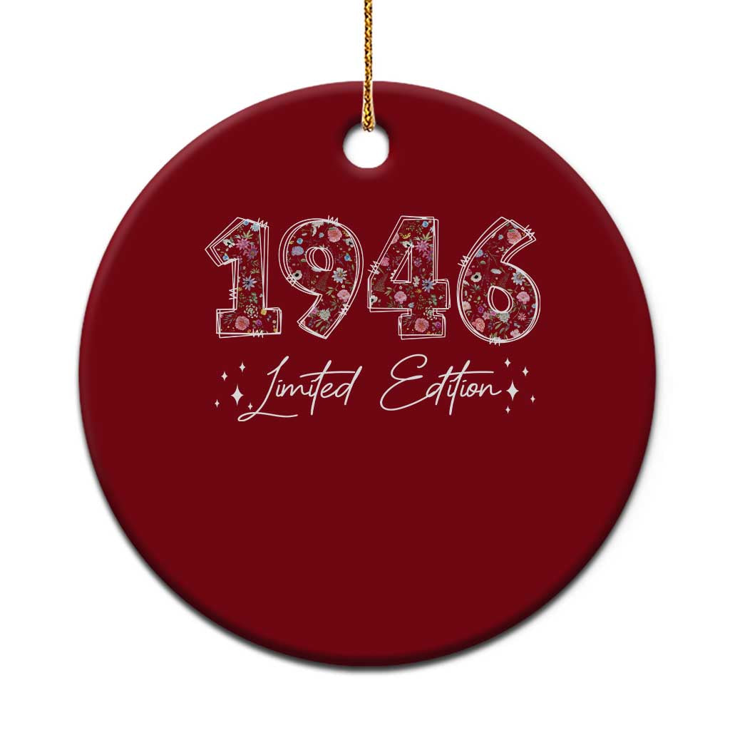 80th Birthday Ceramic Ornament Floral 1946 80 Year Old Birthday Gifts For Women TS10 1pc Red Print Your Wear