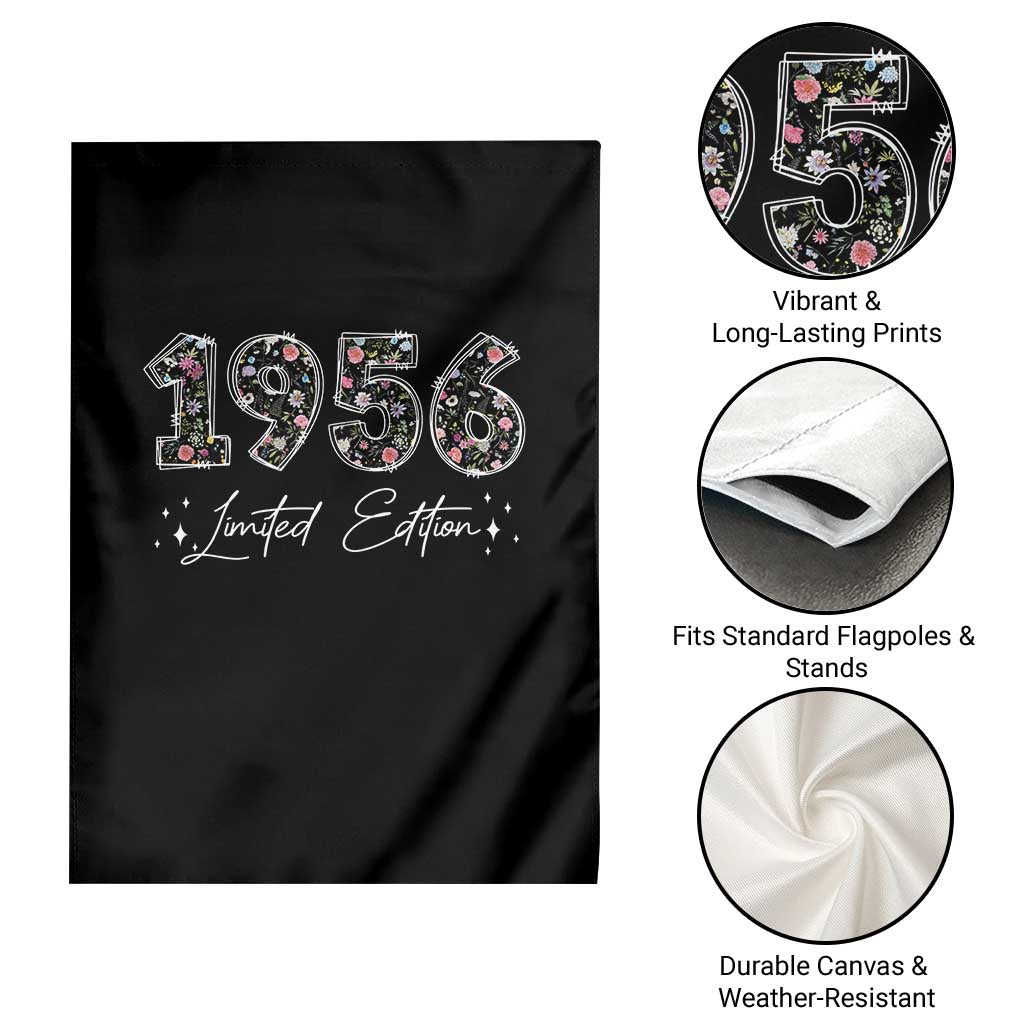 70th Birthday Garden Flag Floral 1956 70 Year Old Birthday Gifts For Women TS10 Print Your Wear