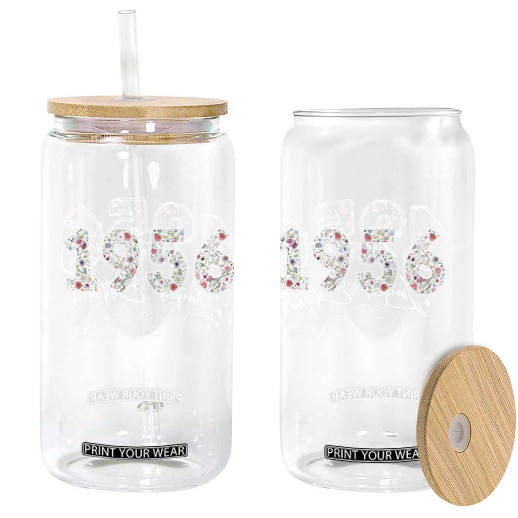 70th Birthday Glass Can Floral 1956 70 Year Old Birthday Gifts For Women TS10 Print Your Wear
