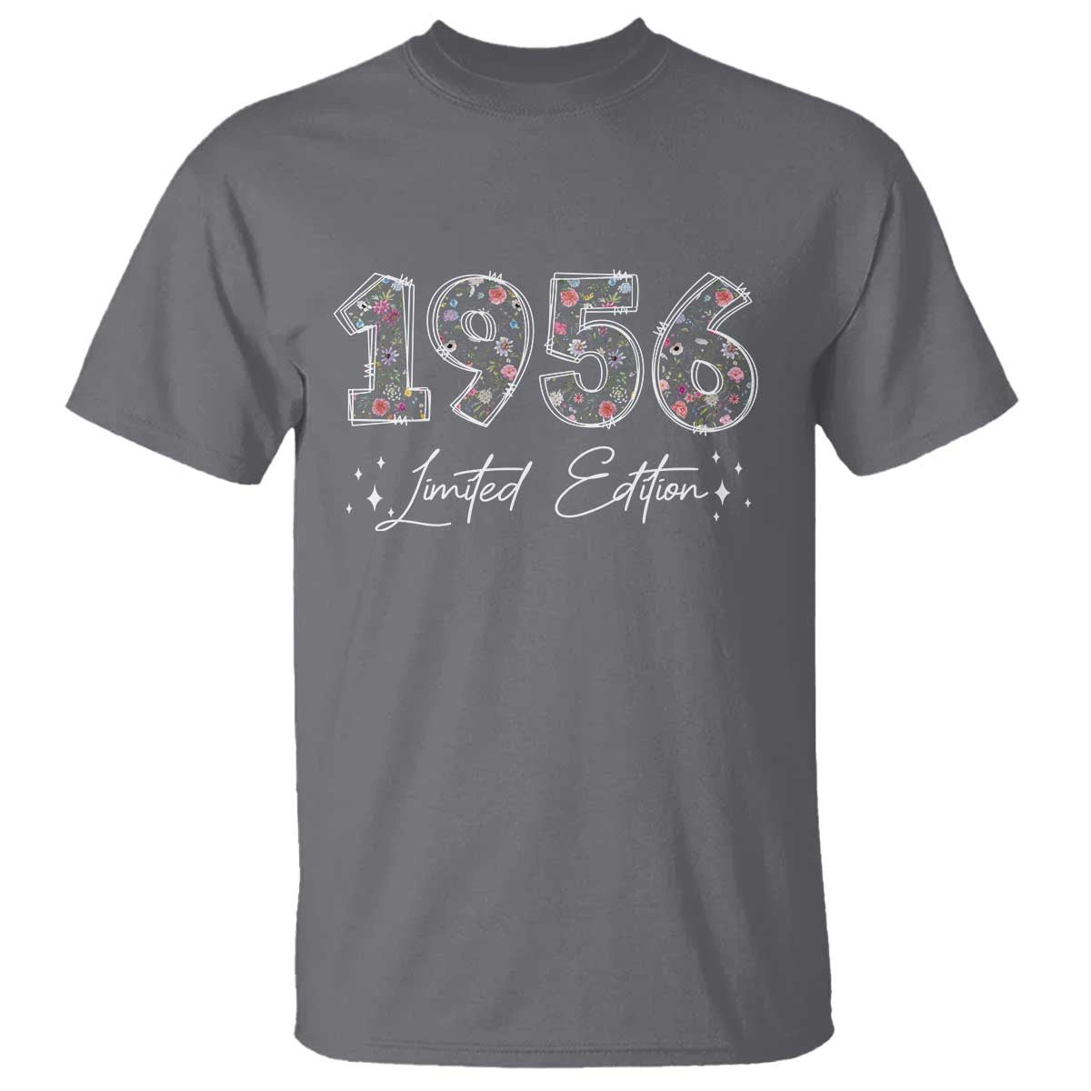 70th Birthday T Shirt Floral 1956 70 Year Old Birthday Gifts For Women TS10 Charcoal Print Your Wear