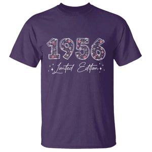 70th Birthday T Shirt Floral 1956 70 Year Old Birthday Gifts For Women TS10 Purple Print Your Wear