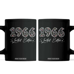 60th Birthday Coffee Mug Floral 1966 60 Year Old Birthday Gifts For Women TS10 Black Print Your Wear