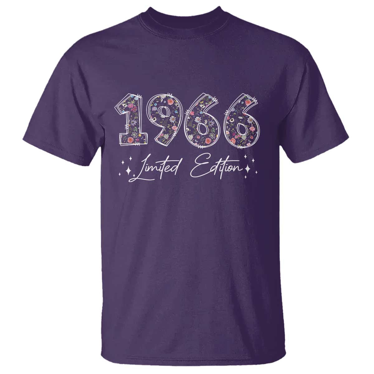 60th Birthday T Shirt Floral 1966 60 Year Old Birthday Gifts For Women TS10 Purple Print Your Wear