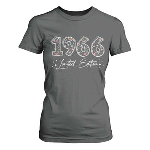 60th Birthday T Shirt For Women Floral 1966 60 Year Old Birthday Gifts For Women TS10 Dark Heather Print Your Wear