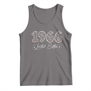 60th Birthday Tank Top Floral 1966 60 Year Old Birthday Gifts For Women TS10 Deep Heather Print Your Wear
