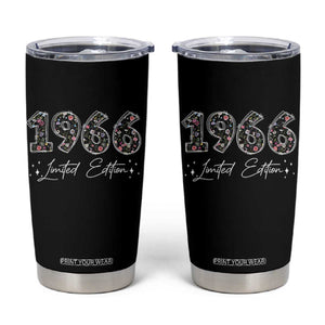 60th Birthday Tumbler Cup Floral 1966 60 Year Old Birthday Gifts For Women TS10 Black Print Your Wear