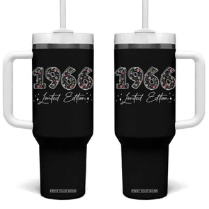 60th Birthday Tumbler With Handle Floral 1966 60 Year Old Birthday Gifts For Women TS10 One Size: 40 oz Black Print Your Wear