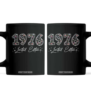 50th Birthday Coffee Mug Floral 1976 50 Year Old Birthday Gifts For Women TS10 Black Print Your Wear