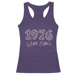 50th Birthday Racerback Tank Top Floral 1976 50 Year Old Birthday Gifts For Women TS10 Purple Print Your Wear